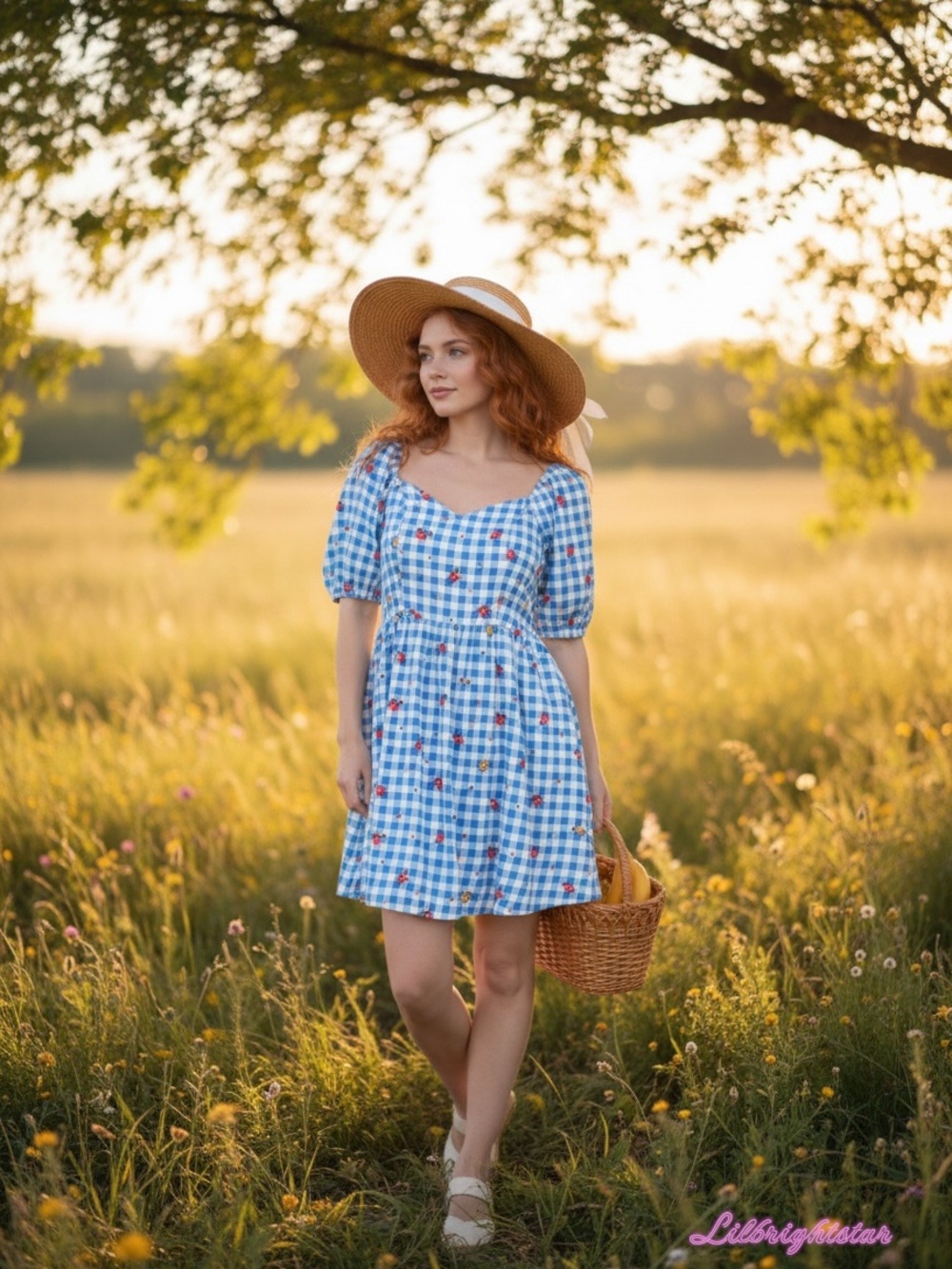 💐 Gingham Floral Mini Dress Sugar Lips Small NWT